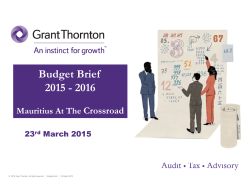 Budget Brief 2015 - 2016