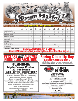 April 2015 Newsletter - Guan Ho Ha Fish & Game Club