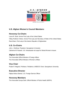 U.S. Afghan Women`s Council Members: Honorary Co