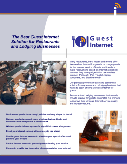 The Best Guest Internet Solution for Restaurants and Lodging