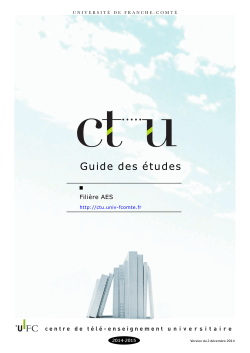 Guide des Ã©tudes - Guides des Ãtudes - UniversitÃ© de Franche