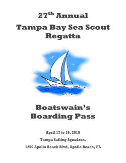 27th Tampa Bay Sea Scout Regatta 2015âBoarding Pass