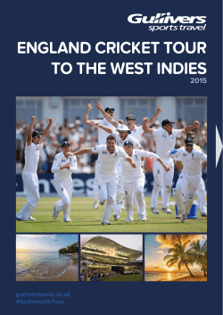 ENGLAND CRICKET TOUR TO THE WEST INDIES