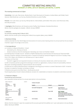 27 April Committee Meeting Minutes 2015