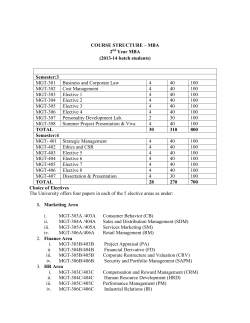 MBA Syllabus 2nd year