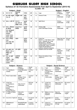 fa syllabus - gwalior glory high school