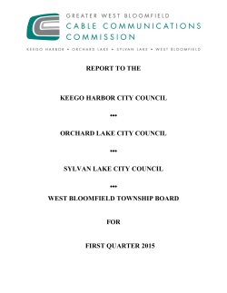 gwbccc report.1st quarter 2015 - Greater West Bloomfield Cable
