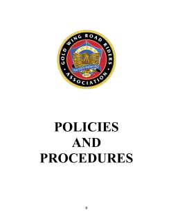 POLICIES AND PROCEDURES - Gold Wing Road Riders Association