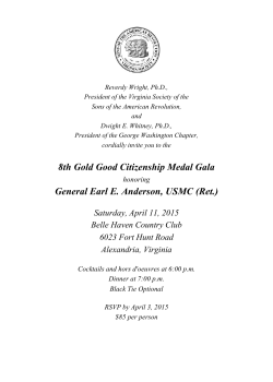 8th Gold Good Citizenship Medal Gala General Earl E. Anderson