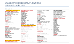 Syllabus For Class 2nd - Gyan Deep Shiksha Bharati Senior