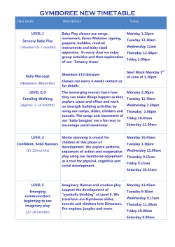 Gymboree South Timetable May and June 2015