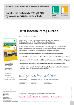 Jahresbericht 2014/ 2015 Gymnasium/Wirtschaftsschule
