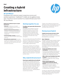 Creating a hybrid infrastructure - HP and Alliance Partner Solutions