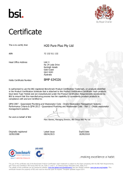 Certificate - H20 Pure Plus
