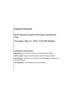 Q2 2015 Results Transcript - HP | Investor Relations