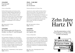 Flyer zur Reihe (600k PDF) - Zehn Jahre Hartz IV
