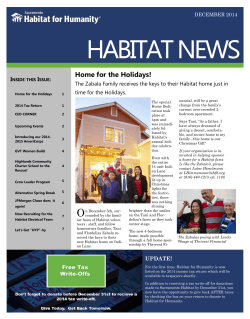 December 2014 Publication - Sacramento Habitat for Humanity