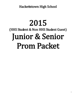 2015 Junior & Senior Prom Packet