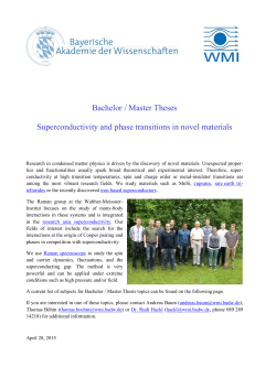 Bachelor / Master Theses Superconductivity and