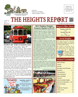 THE HEIGHTS REPORT - Haddon Heights Borough