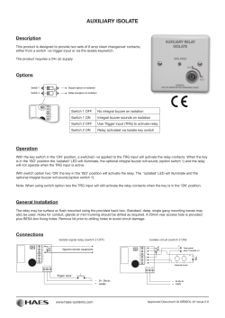 Auxiliary Isolate Relay Instructions (UI-BRISOL-01)