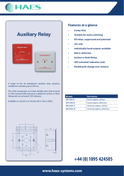 Auxiliary Relay Data Sheet