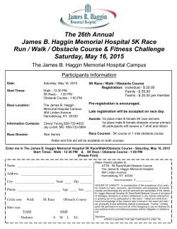 The 26th Annual James B. Haggin Memorial Hospital 5K Race Run