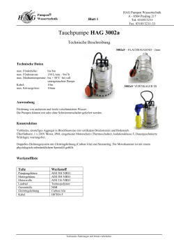 Tauchpumpe HAG 3002a - HAG Pumpen Wassertechnik