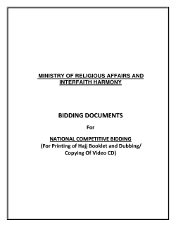 BIDDING DOCUMENTS - Ministry of Religious Affairs