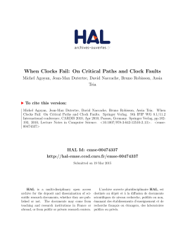 When Clocks Fail: On Critical Paths and Clock Faults - HAL-EMSE