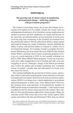 Read Editorial - Halifax Field Naturalists