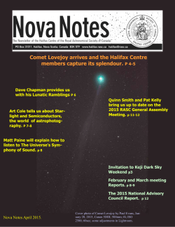 Current issue - The Royal Astronomical Society of Canada, Halifax