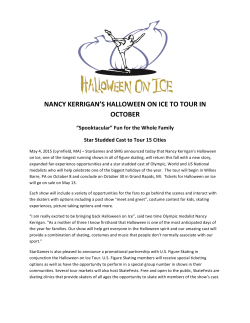 NANCY KERRIGAN`S HALLOWEEN ON ICE TO TOUR IN OCTOBER