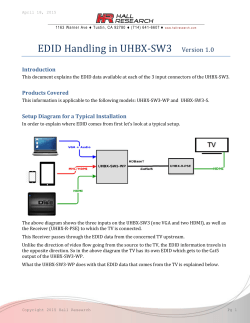 EDID Handling in UHBX-SW3 Version 1.0