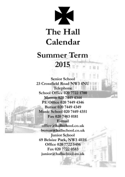 Copy of the Summer Term Calendar