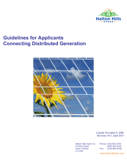 Guidelines for Applicants Connecting Distributed Generation
