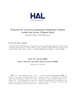Proposal for the creation of a poverty-adaptation - Hal-SHS