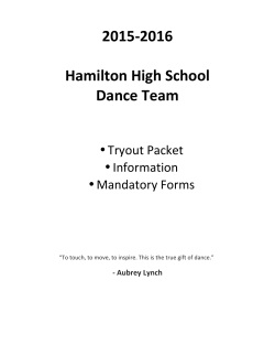 2015-2016 Hamilton Dance Program Tryouts