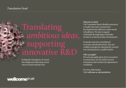 Translating ambitious ideas, supporting innovative R&D