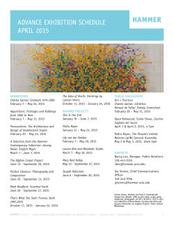 advance exhibition schedule april 2015 - Hammer Museum
