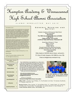 2014-2015 Newsletter - Hampton Academy and Winnacunnet High