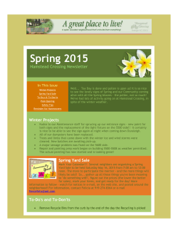 Spring 2015 Newsletter
