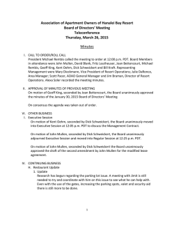 Association of Apartment Owners of Hanalei Bay Resort Board of
