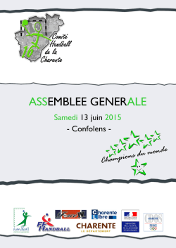ASSEMBLEE GENERALE - ComitÃ© Charente Handball