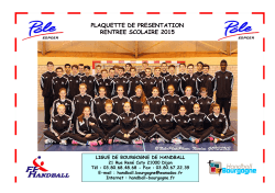 Plaquette PÃ´le Espoir Dijon 2015-2016