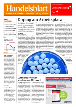 Doping am Arbeitsplatz - Wirtschaft strotzt vor Kraft