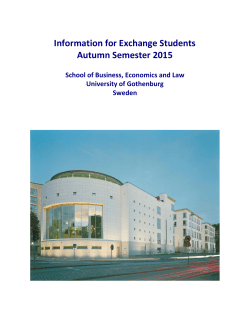 Information for incoming exchange students autumn 2015