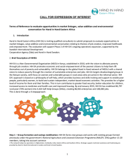 CALL FOR EXPRESSION OF INTEREST