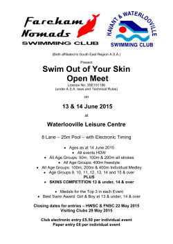 13 & 14 June 2015 - Havant & Waterlooville Swimming Club