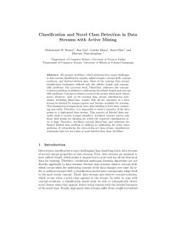 Classification and Novel Class Detection in Data
